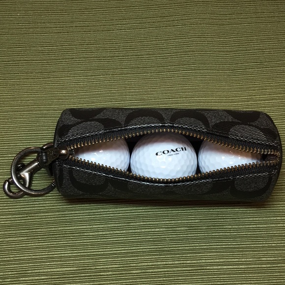 HP🎉COACH 3-GOLF BALLS Set, Signature Black Canvas - Picture 4 of 8